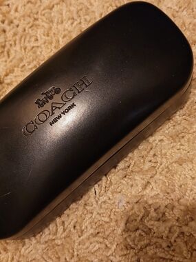 Coach Black Sunglasses Case with Embossed Logo